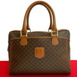 Celine Macadam Blason Triomphe leather handbag Boston bag brown 427 5